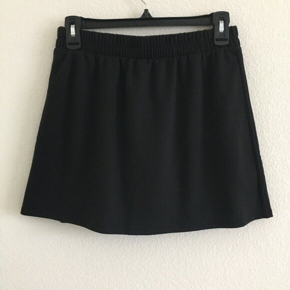 AS REVIVAL Mini Skirt Pull On Elastic Band Waist Womens Medium Black Made in USA - Picture 6 of 9